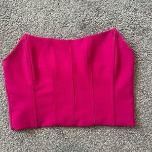 Nasty Gal Hot Pink Strapless Top